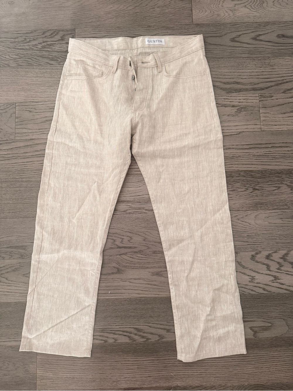 Gustin Men’s California Straight Beige Linen Pants